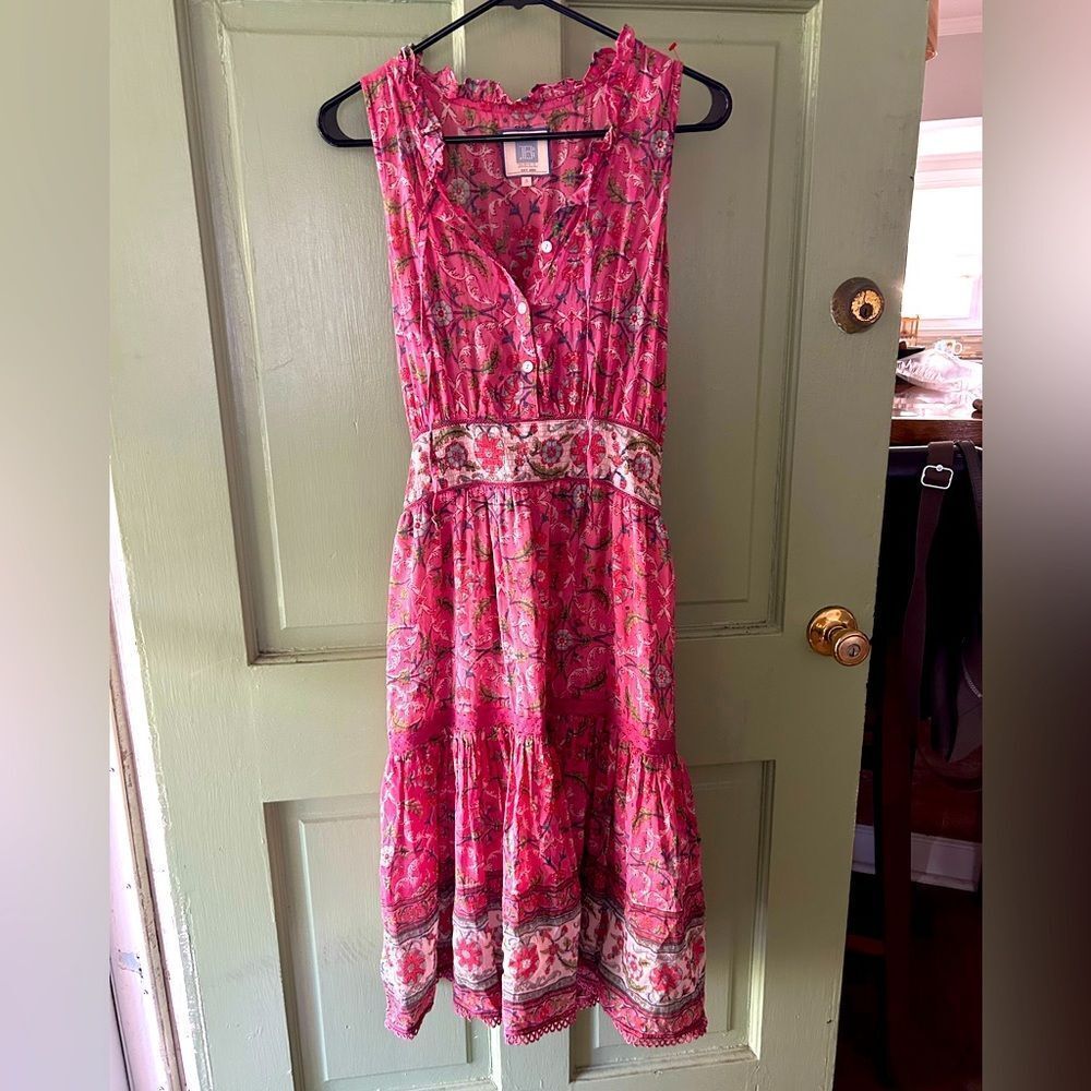 Bell By Alicia Bell Block Print Dress S Annabelle ?Resort Maxi Midi India Boho